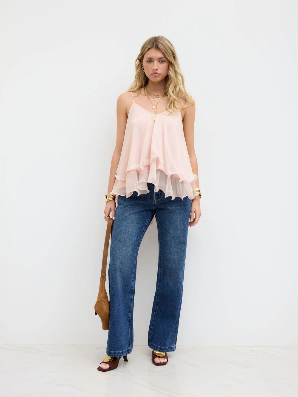 Céleste Ruffle Cami Top - Velvet Elan