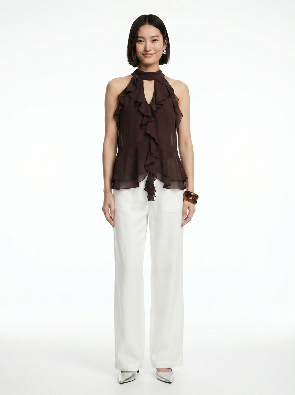 Sienna Ruffle Halter Top - Velvet Elan