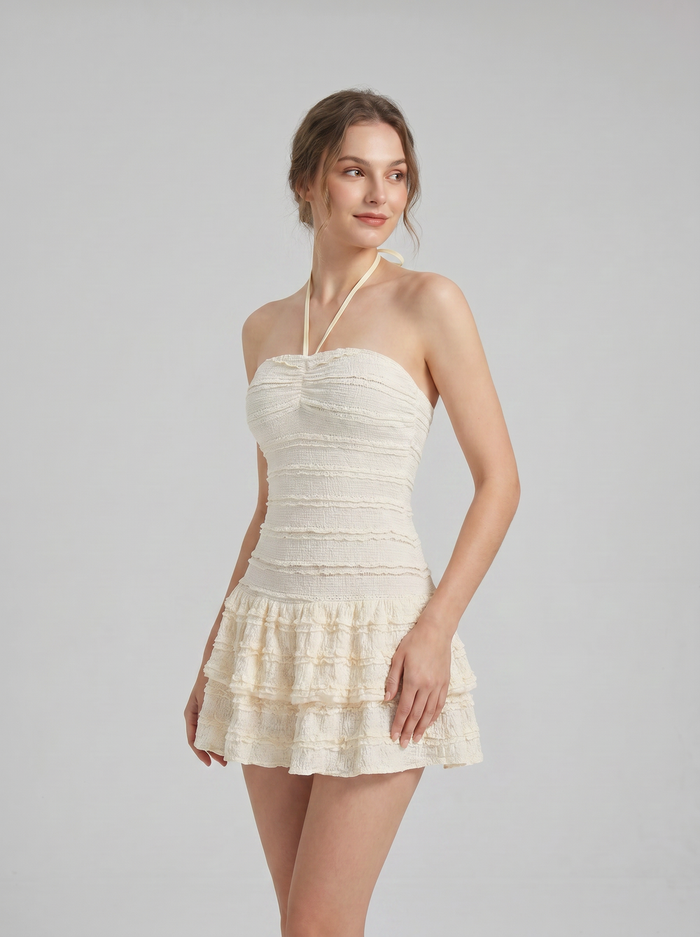 Maisie Halter Ruffle Mini - Velvet Elan
