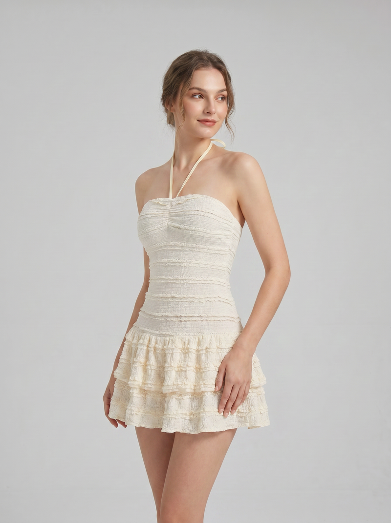 Maisie Halter Ruffle Mini - Velvet Elan