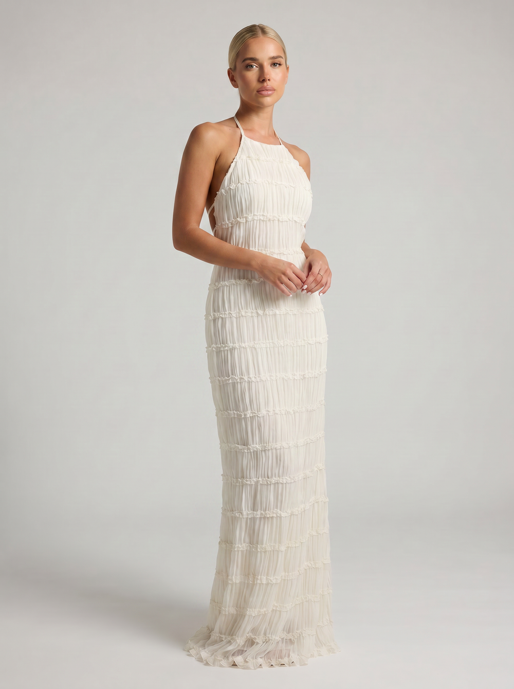 Sloane Fringe Halter Maxi - Velvet Elan