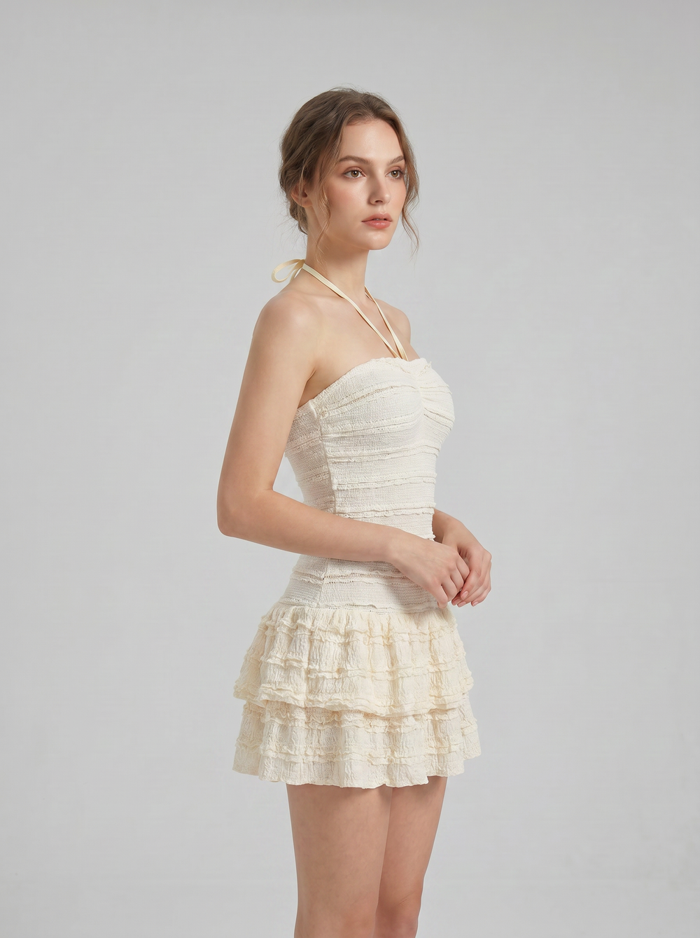 Maisie Halter Ruffle Mini - Velvet Elan