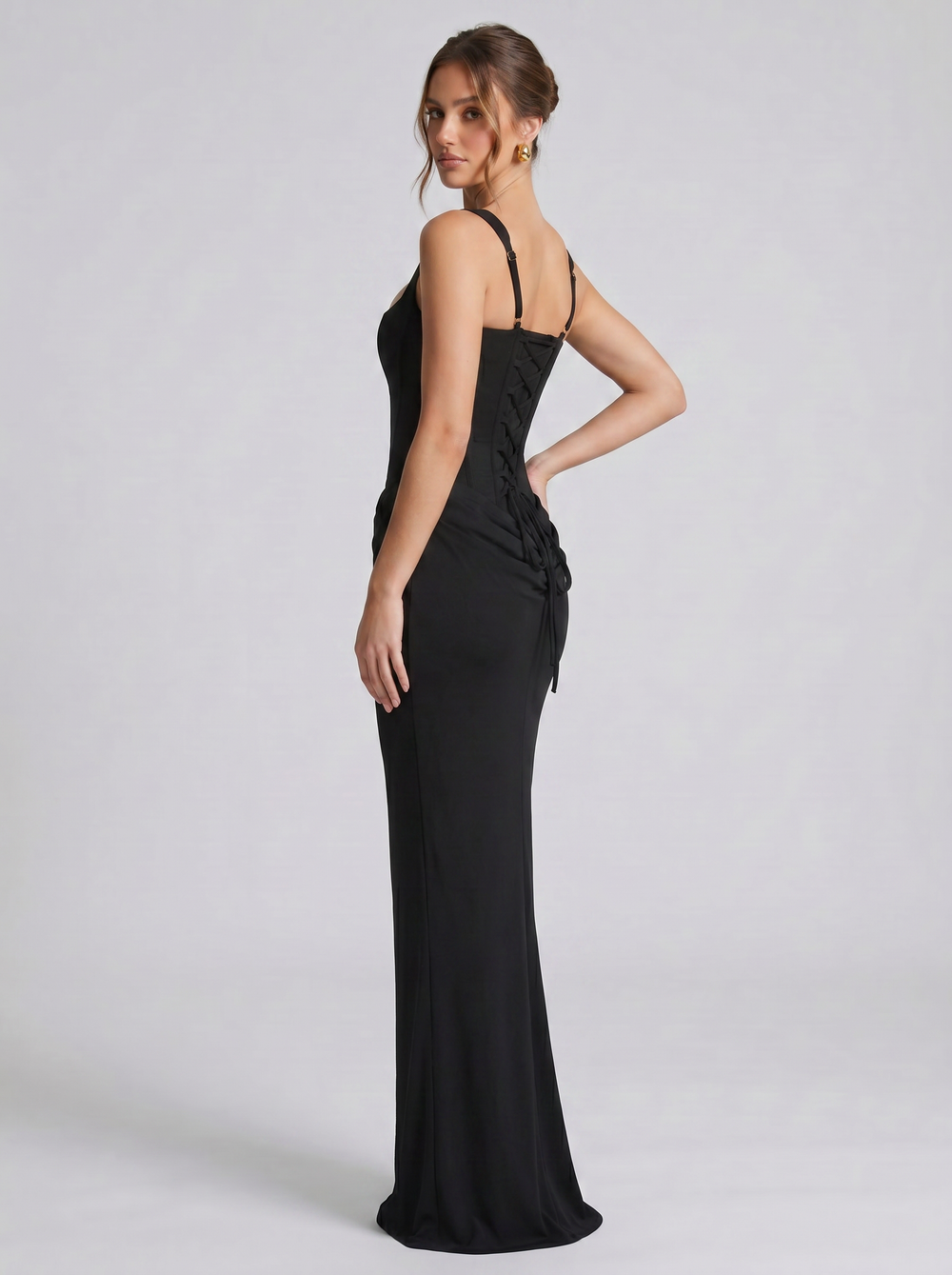 Raven Corset Lace-Up Maxi - Velvet Elan
