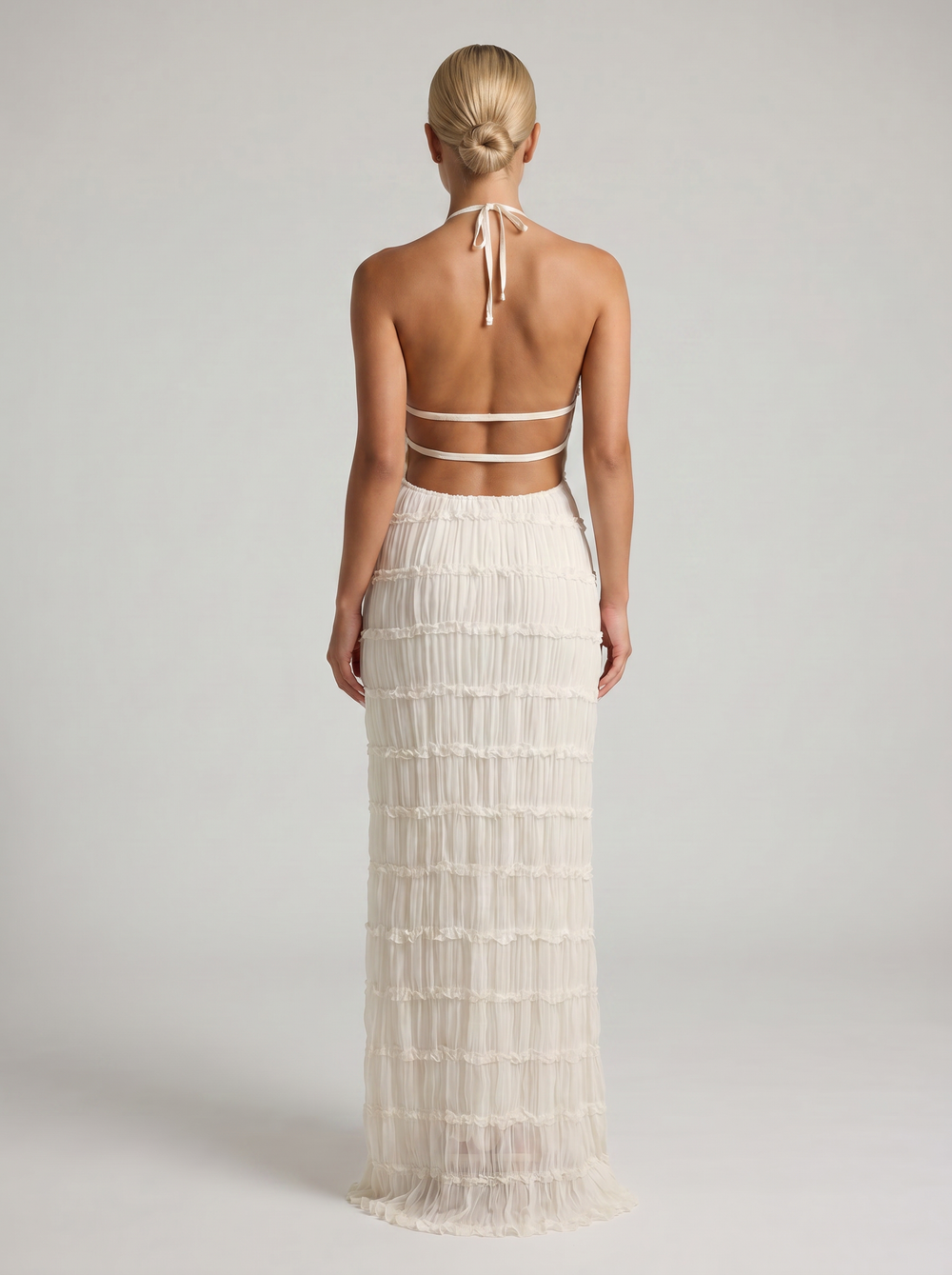 Sloane Fringe Halter Maxi - Velvet Elan