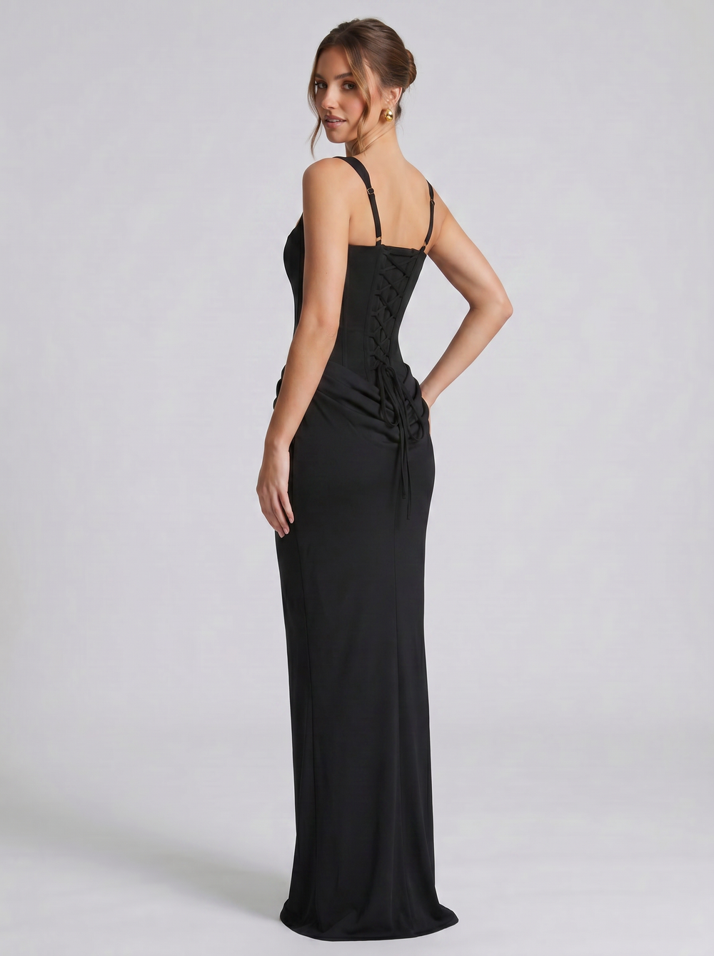 Raven Corset Lace-Up Maxi - Velvet Elan