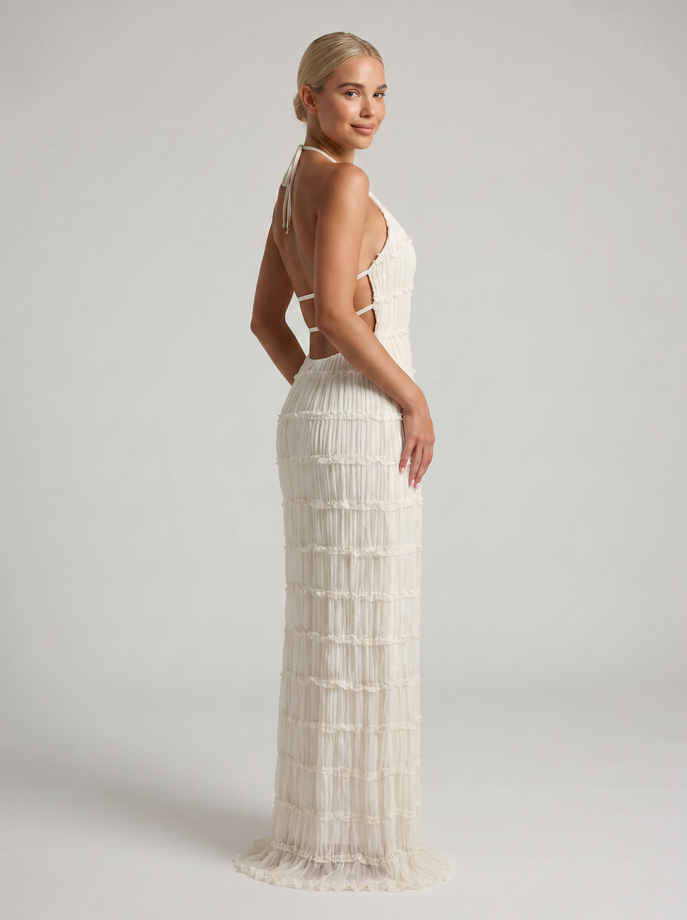 Sloane Fringe Halter Maxi - Velvet Elan