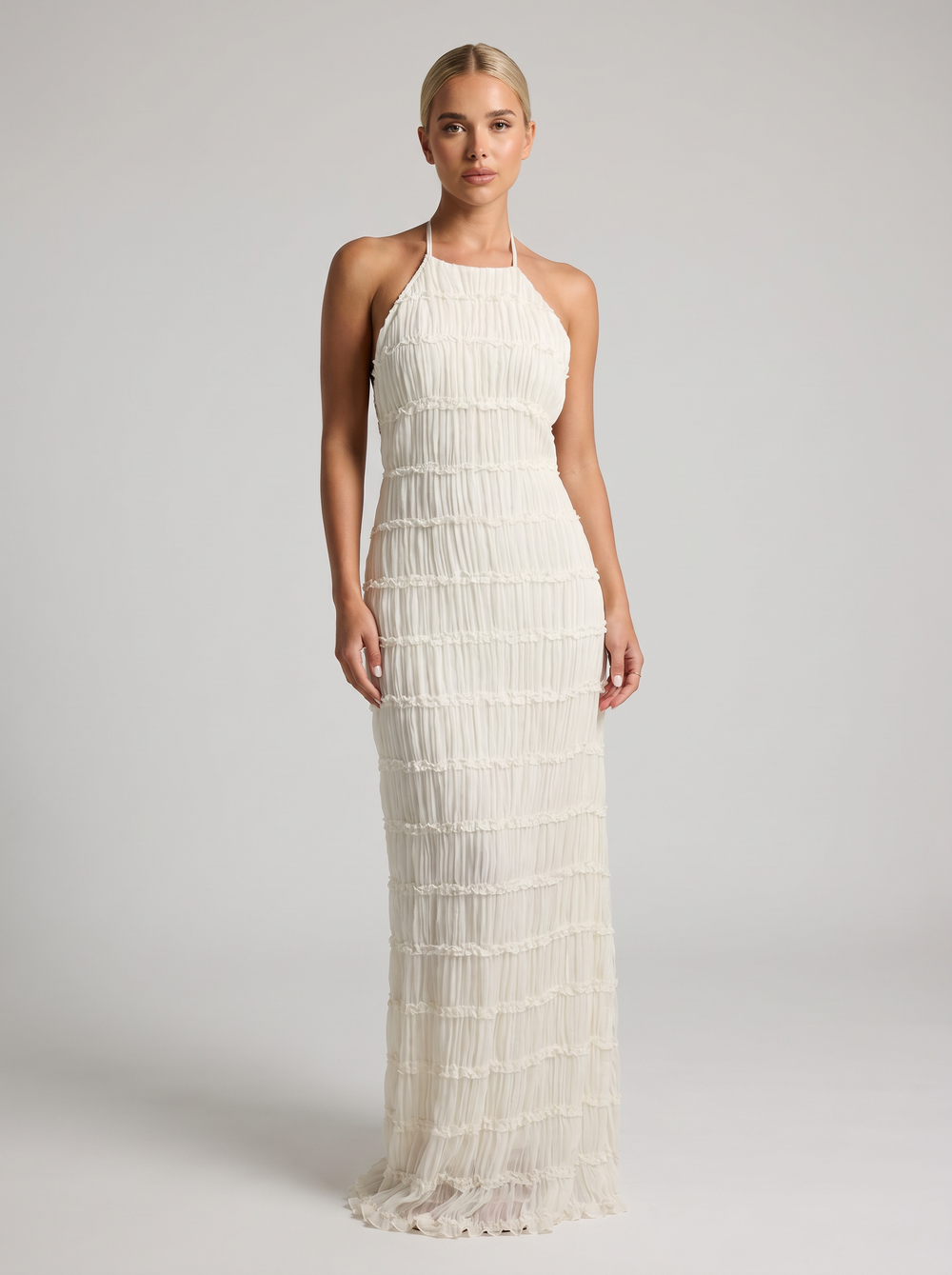Sloane Fringe Halter Maxi - Velvet Elan