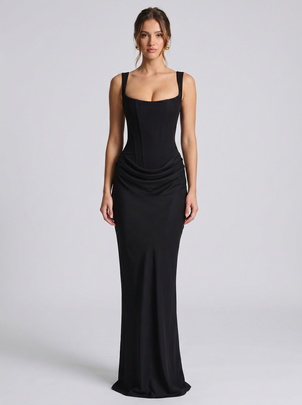Raven Corset Lace-Up Maxi - Velvet Elan