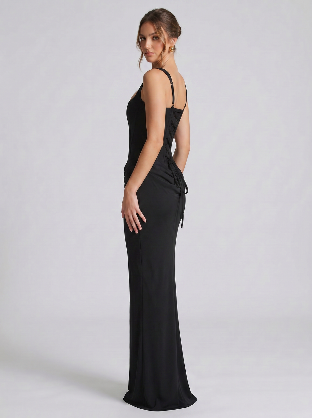Raven Corset Lace-Up Maxi - Velvet Elan