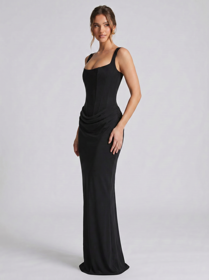 Raven Corset Lace-Up Maxi - Velvet Elan