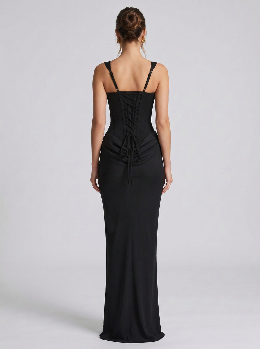 Raven Corset Lace-Up Maxi - Velvet Elan