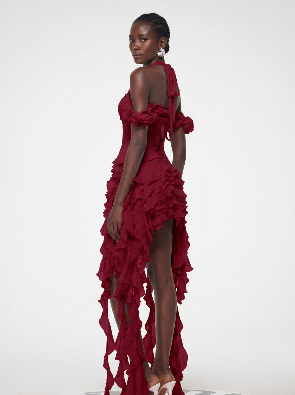 Rosa Corset Ruffle Dress - Velvet Elan