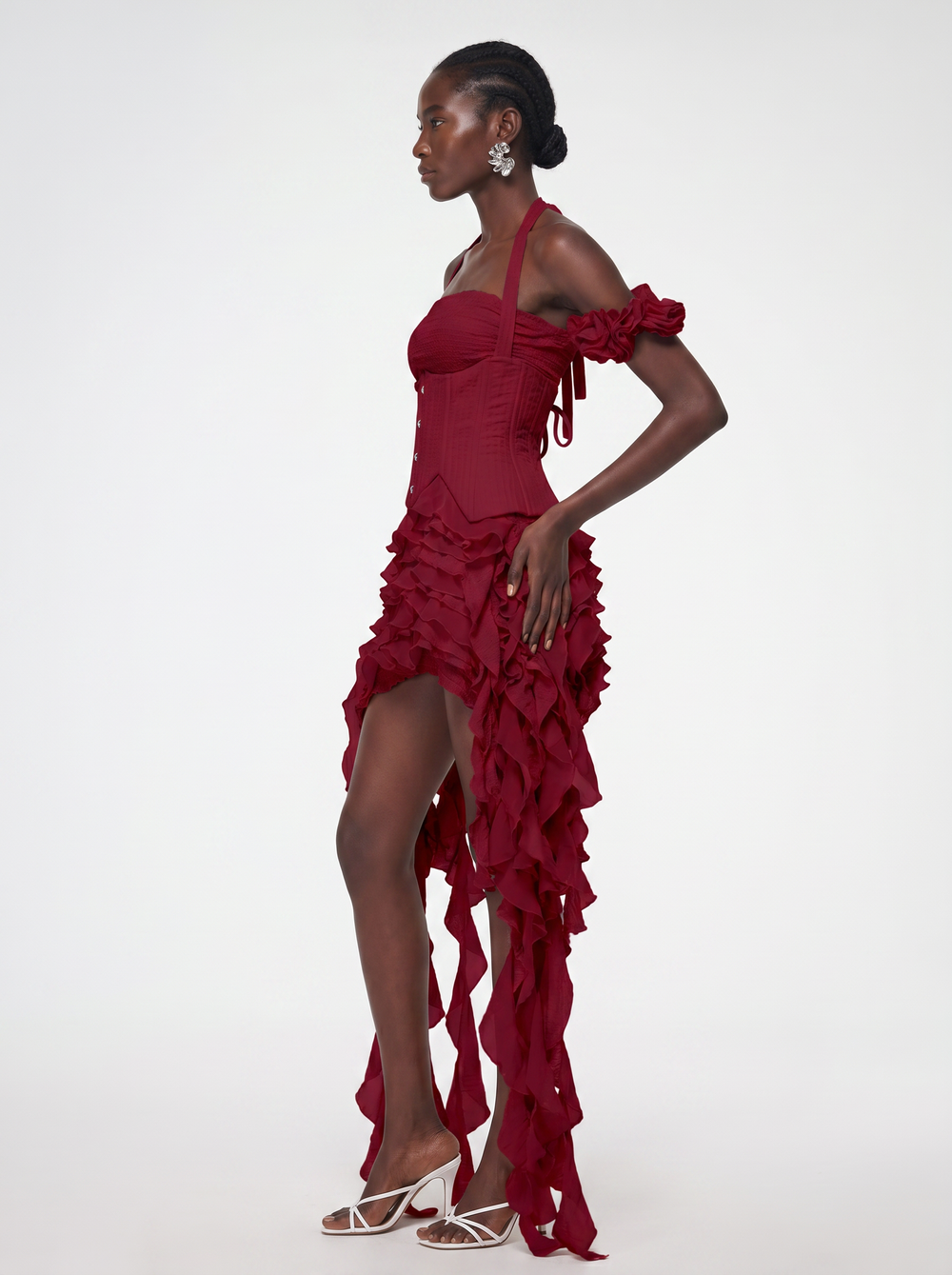 Rosa Corset Ruffle Dress - Velvet Elan