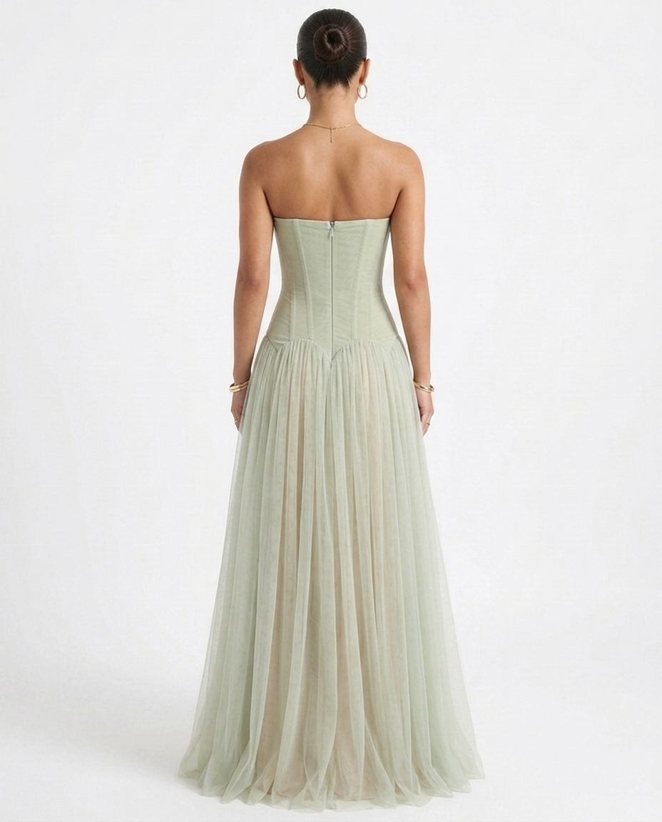 Flora Corset Tulle Maxi - Velvet Elan