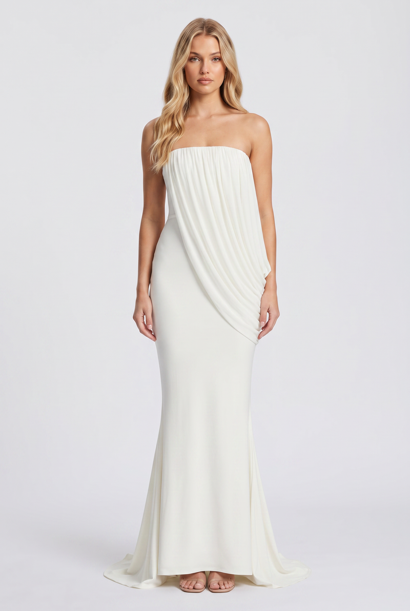 Alba Strapless Pleat Gown