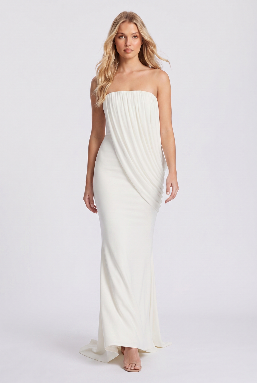 Alba Strapless Pleat Gown
