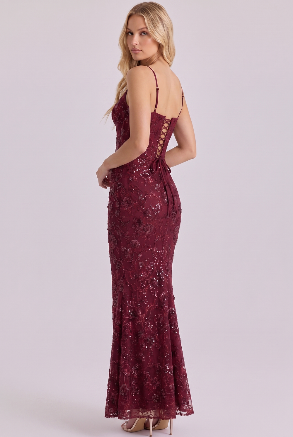 Scarlett Sequin Floral Gown