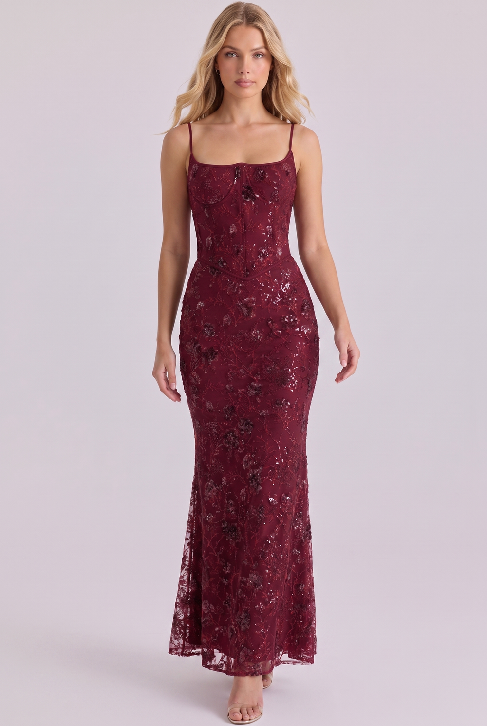 Scarlett Sequin Floral Gown