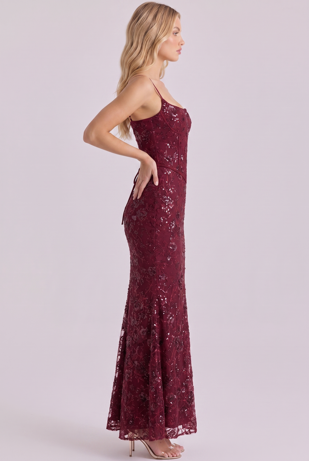 Scarlett Sequin Floral Gown
