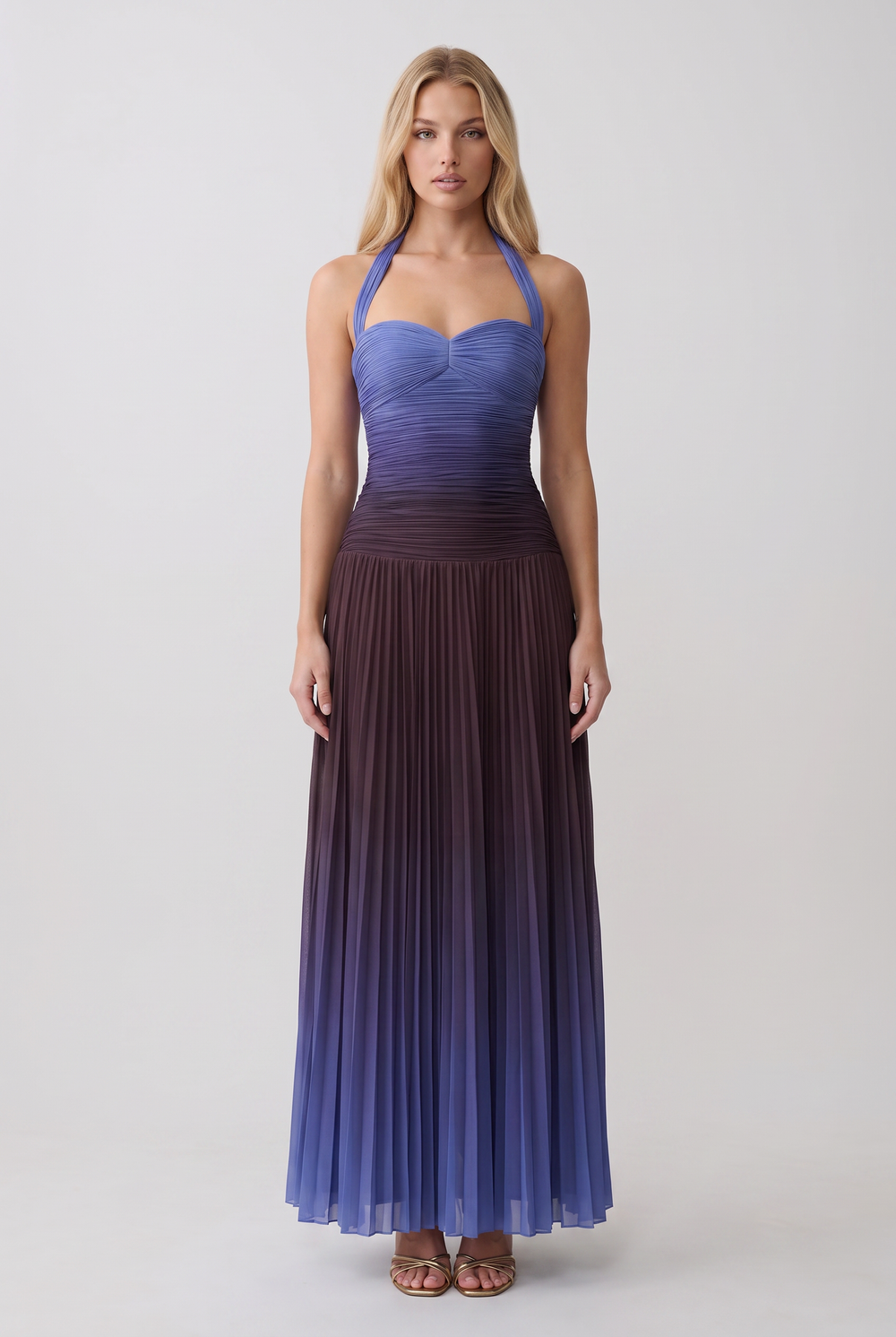 Iris Ombre Halter Gown