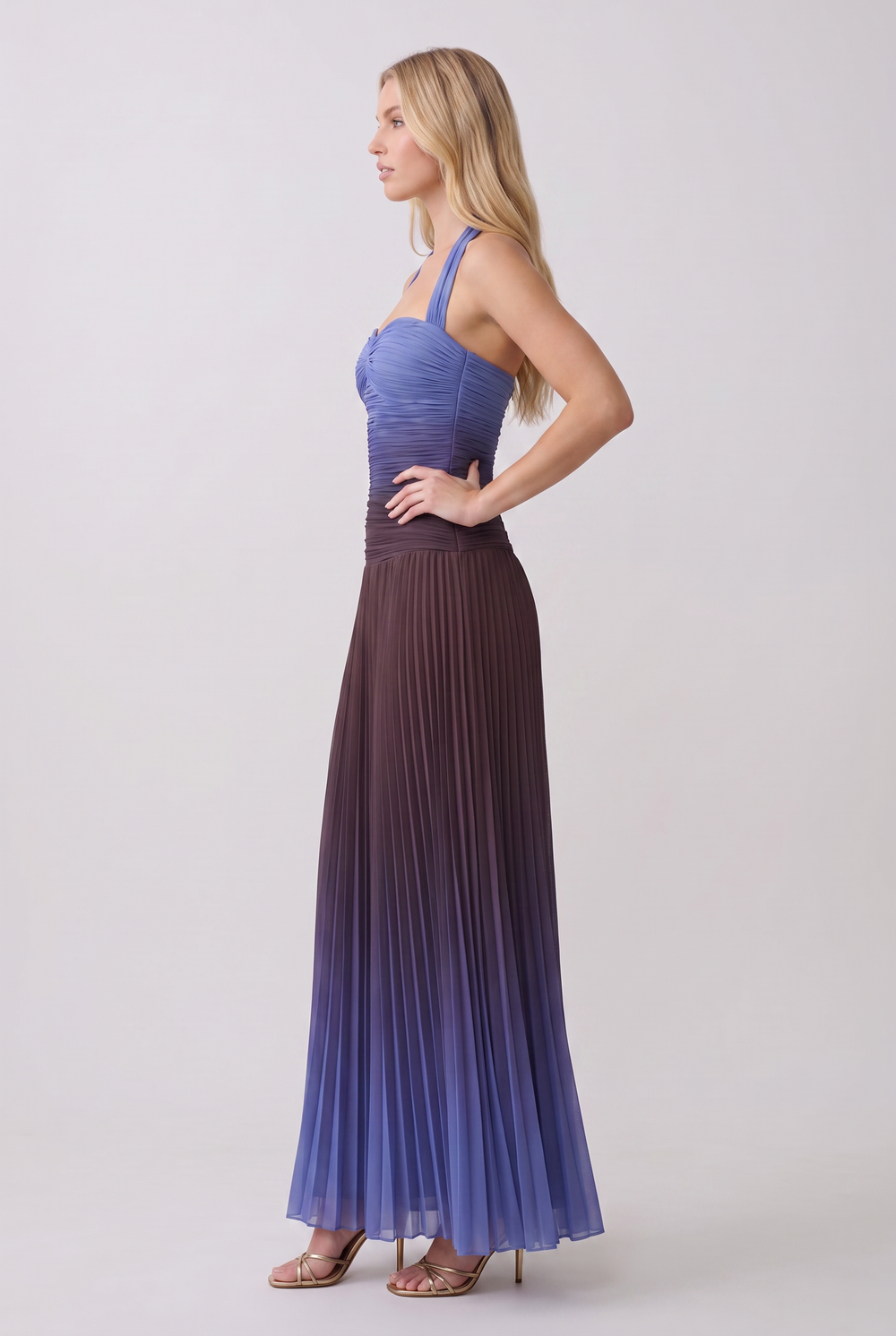 Iris Ombre Halter Gown