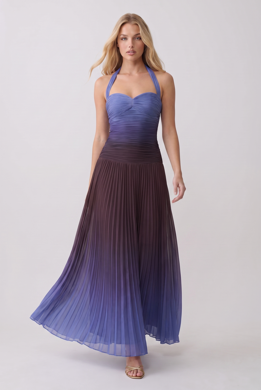Iris Ombre Halter Gown