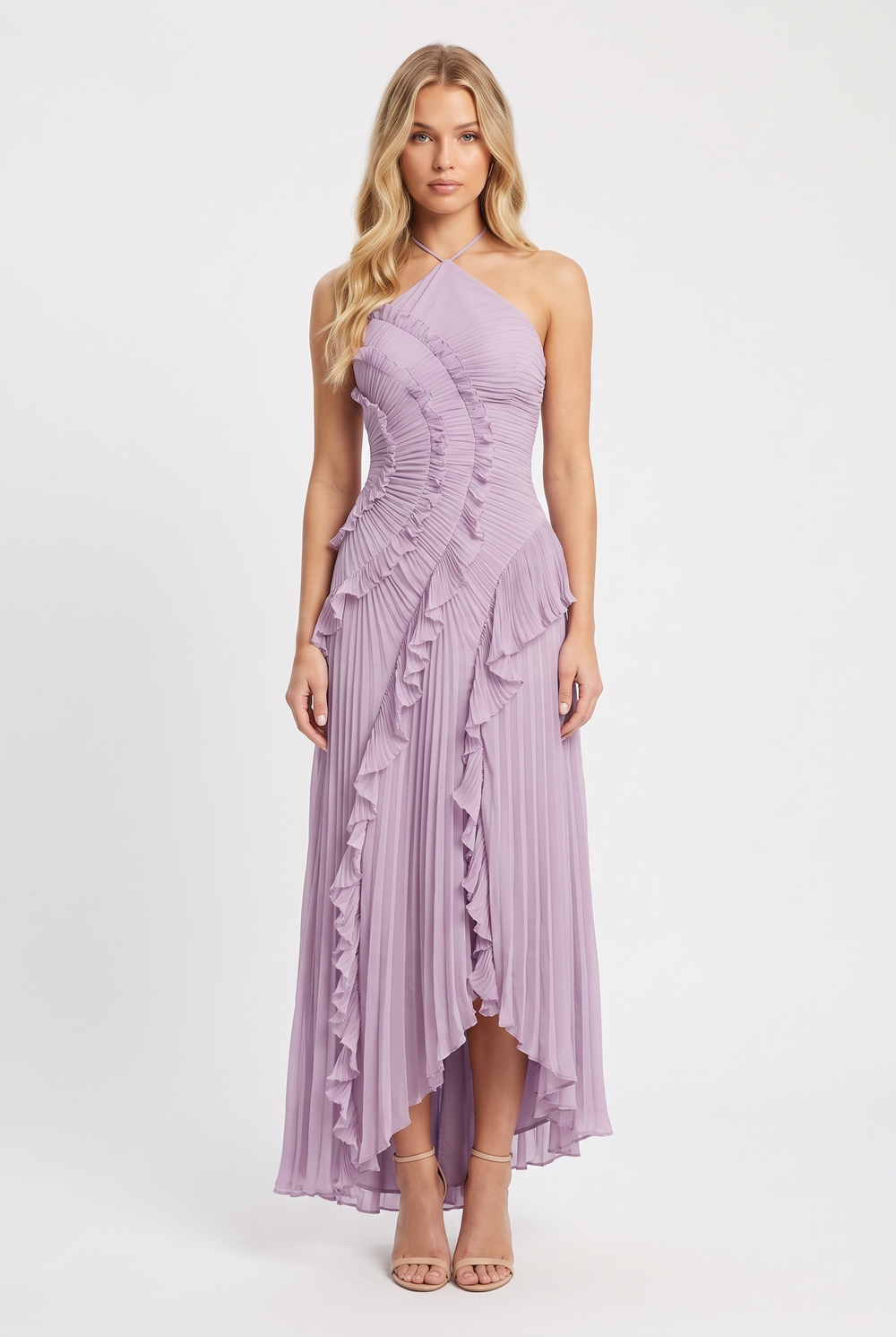 Flora Ruffle Halter Maxi