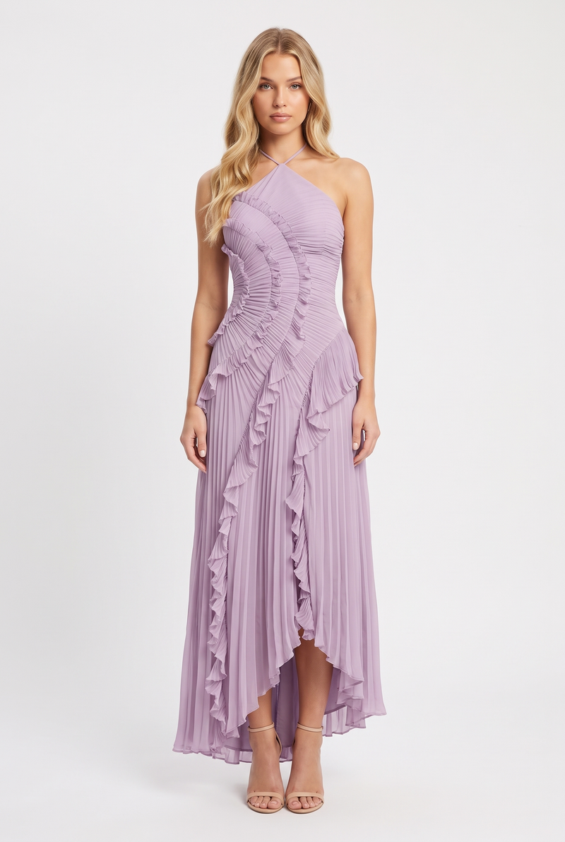 Flora Ruffle Halter Maxi