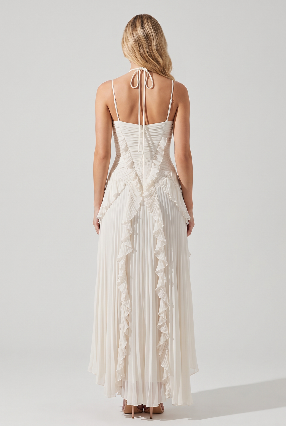 Flora Ruffle Halter Maxi