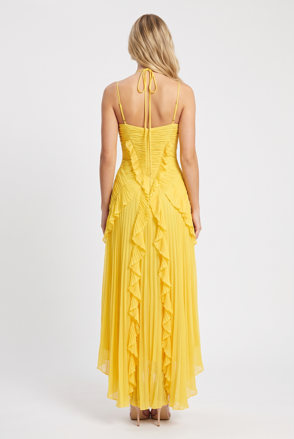 Flora Ruffle Halter Maxi
