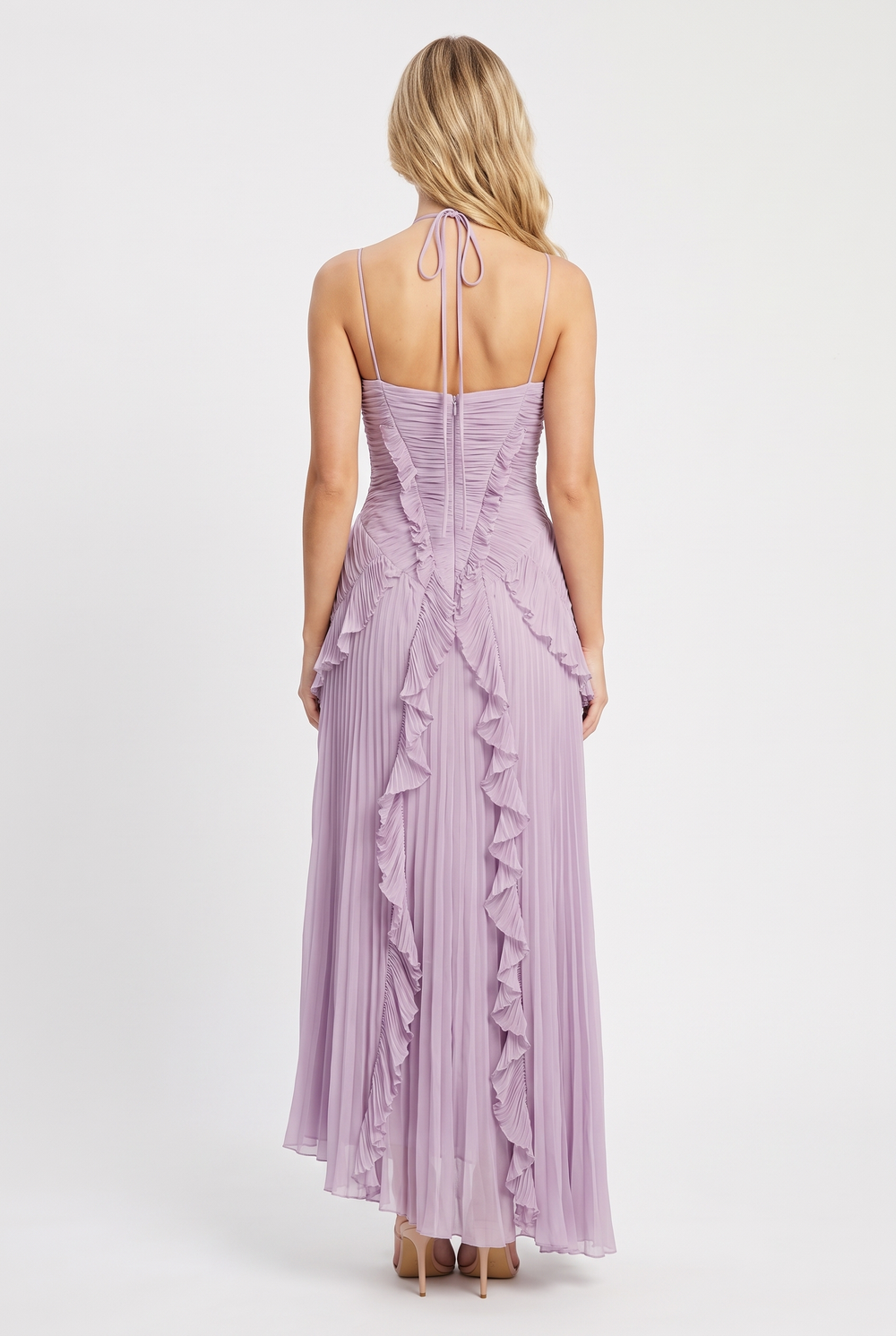 Flora Ruffle Halter Maxi