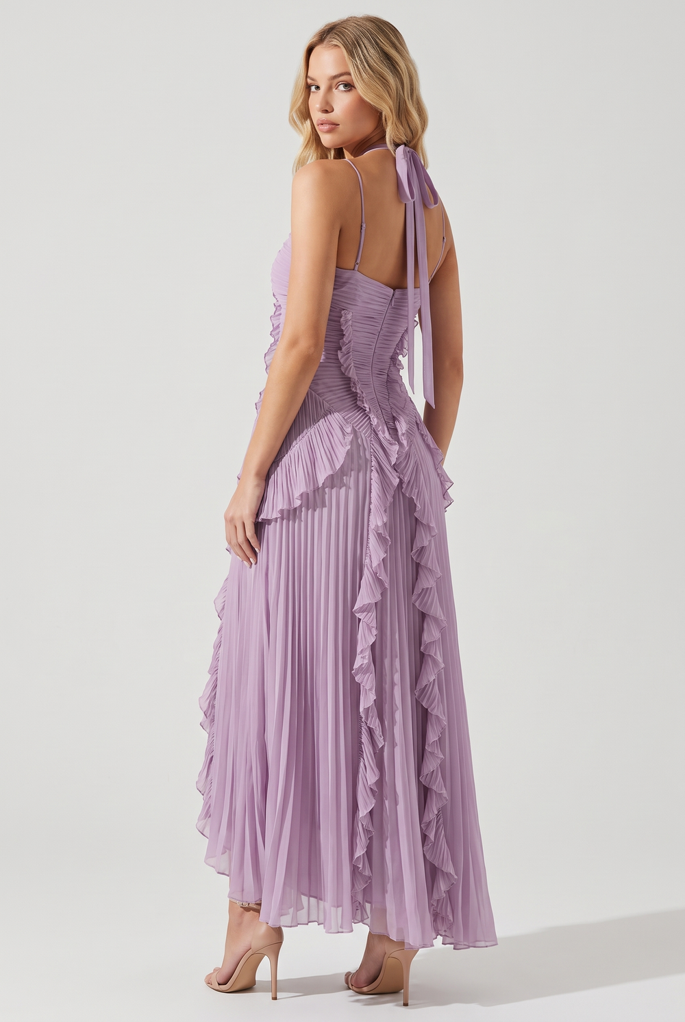 Flora Ruffle Halter Maxi