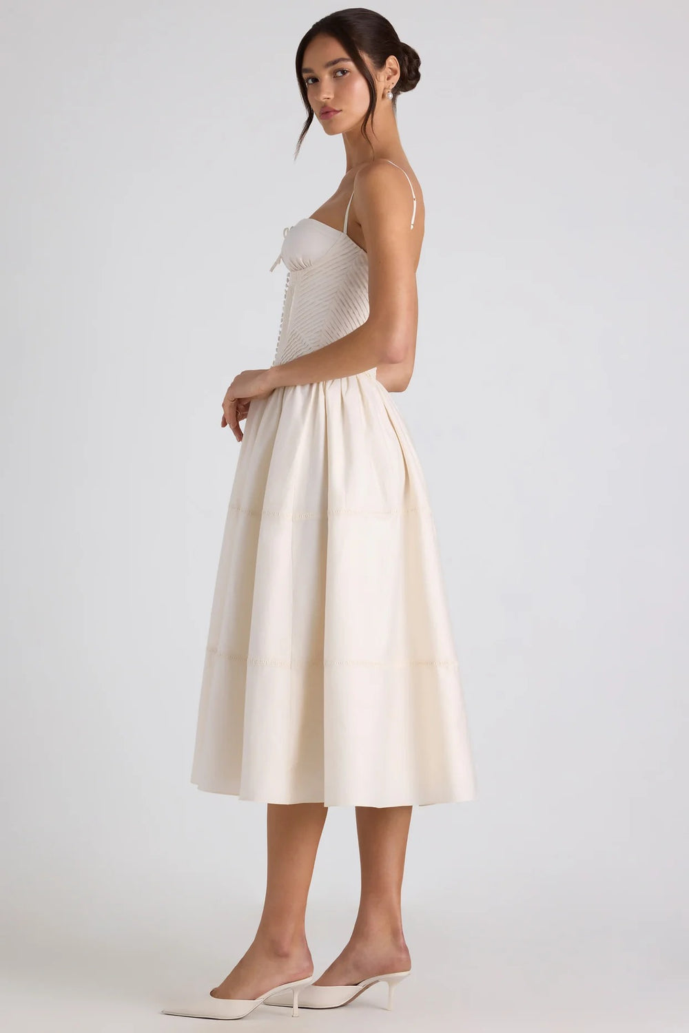 Pearl Corset Bow Midi - Velvet Elan