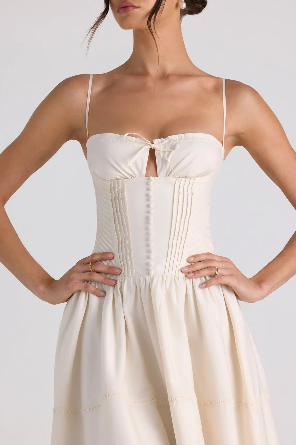 Pearl Corset Bow Midi - Velvet Elan