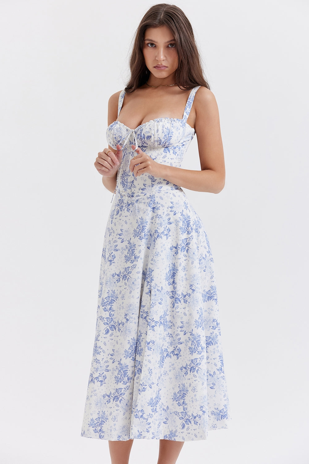 Carmen Floral Midi Dress - Velvet Elan