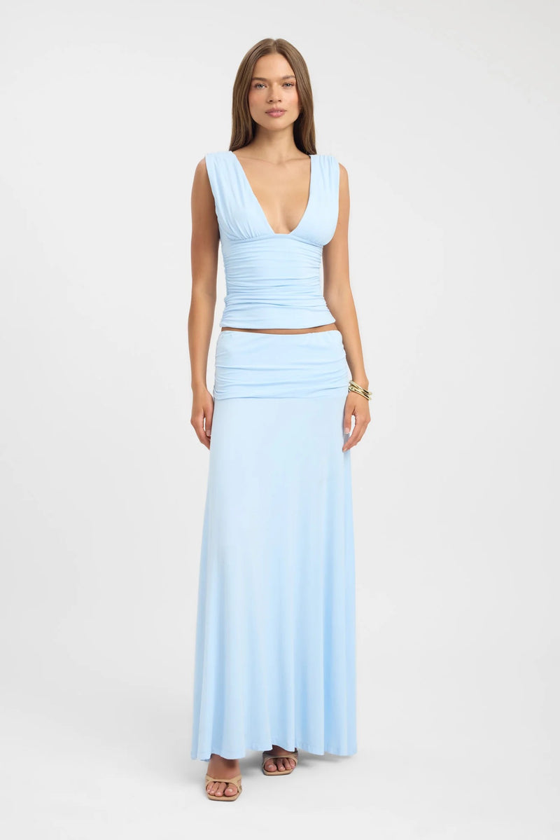 Sky Blue Ruched Set - Velvet Elan