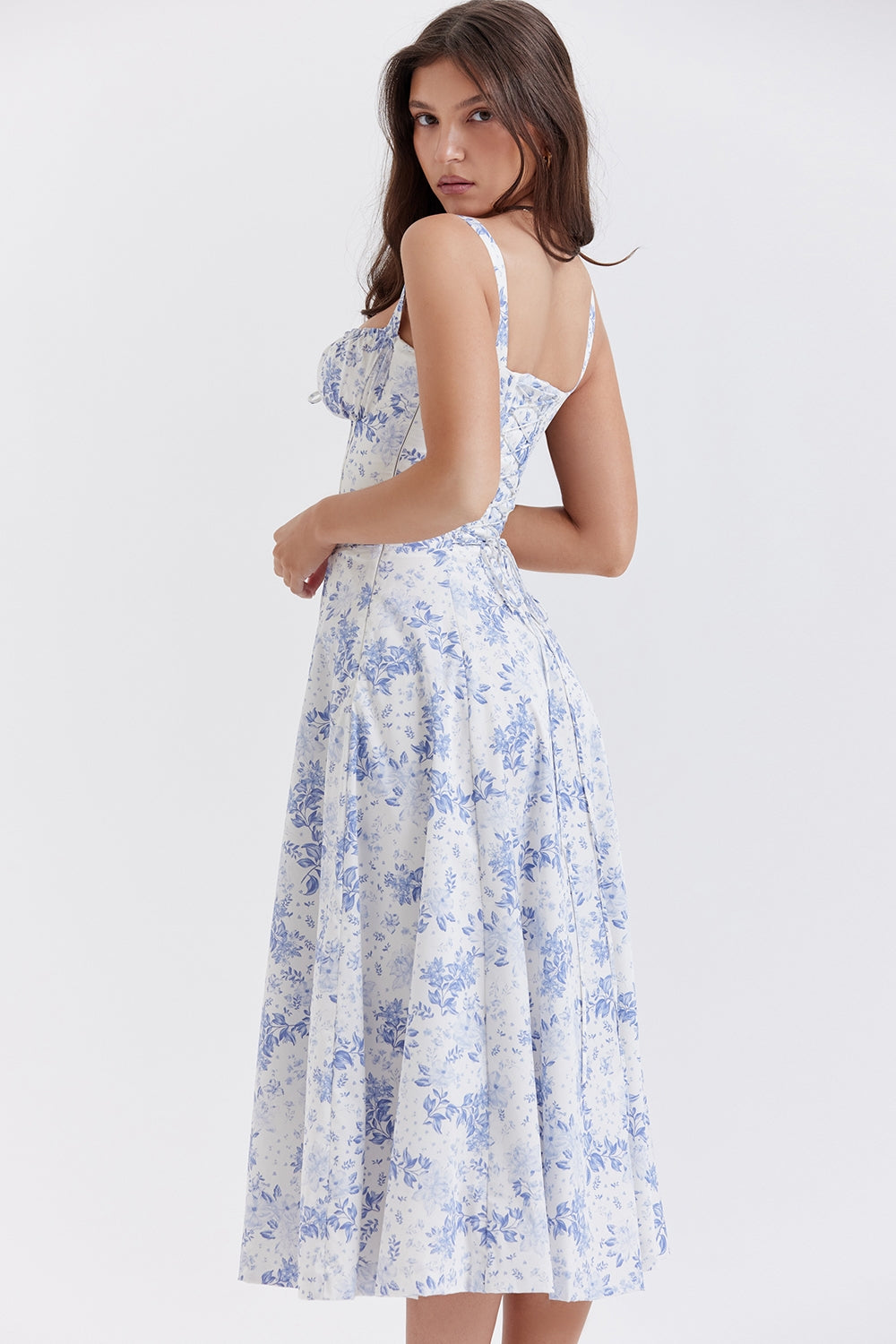 Carmen Floral Midi Dress - Velvet Elan