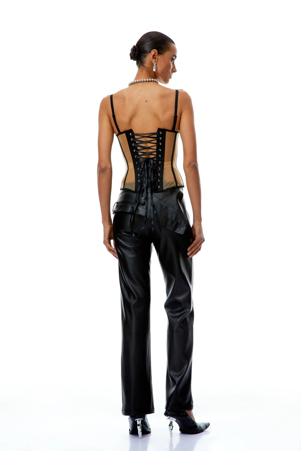 Nadia Mesh Boned Corset - Velvet Elan