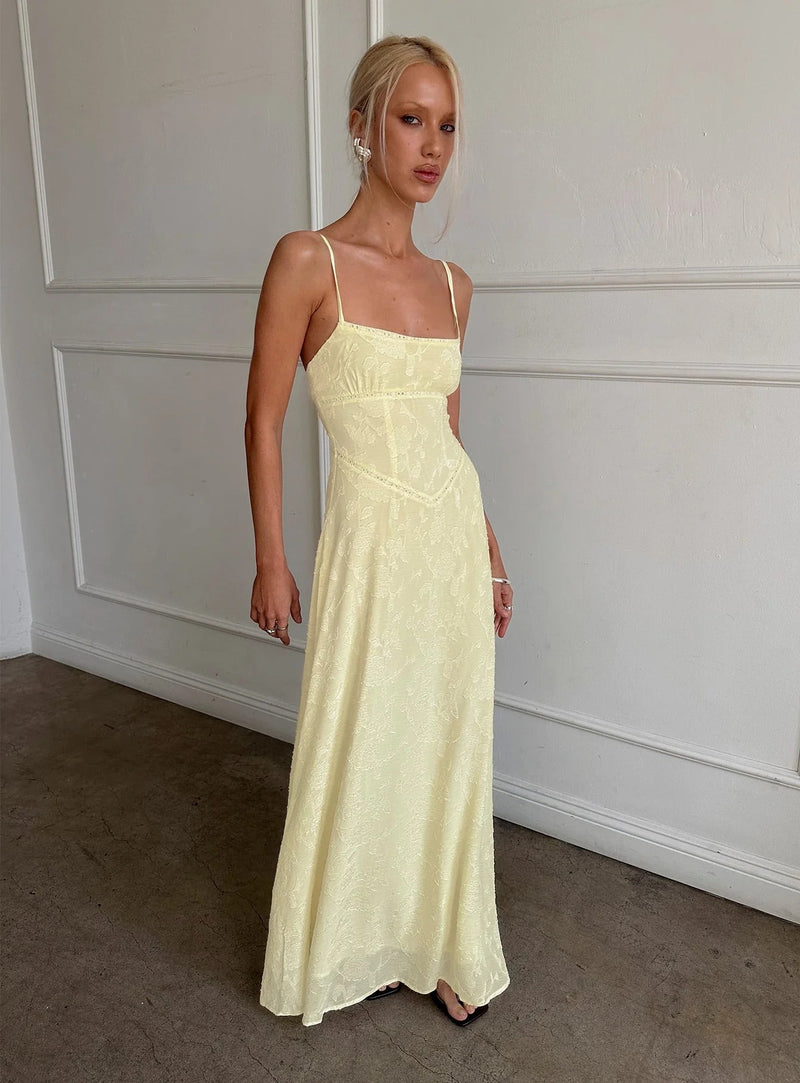 Butter Lace Back Maxi - Velvet Elan