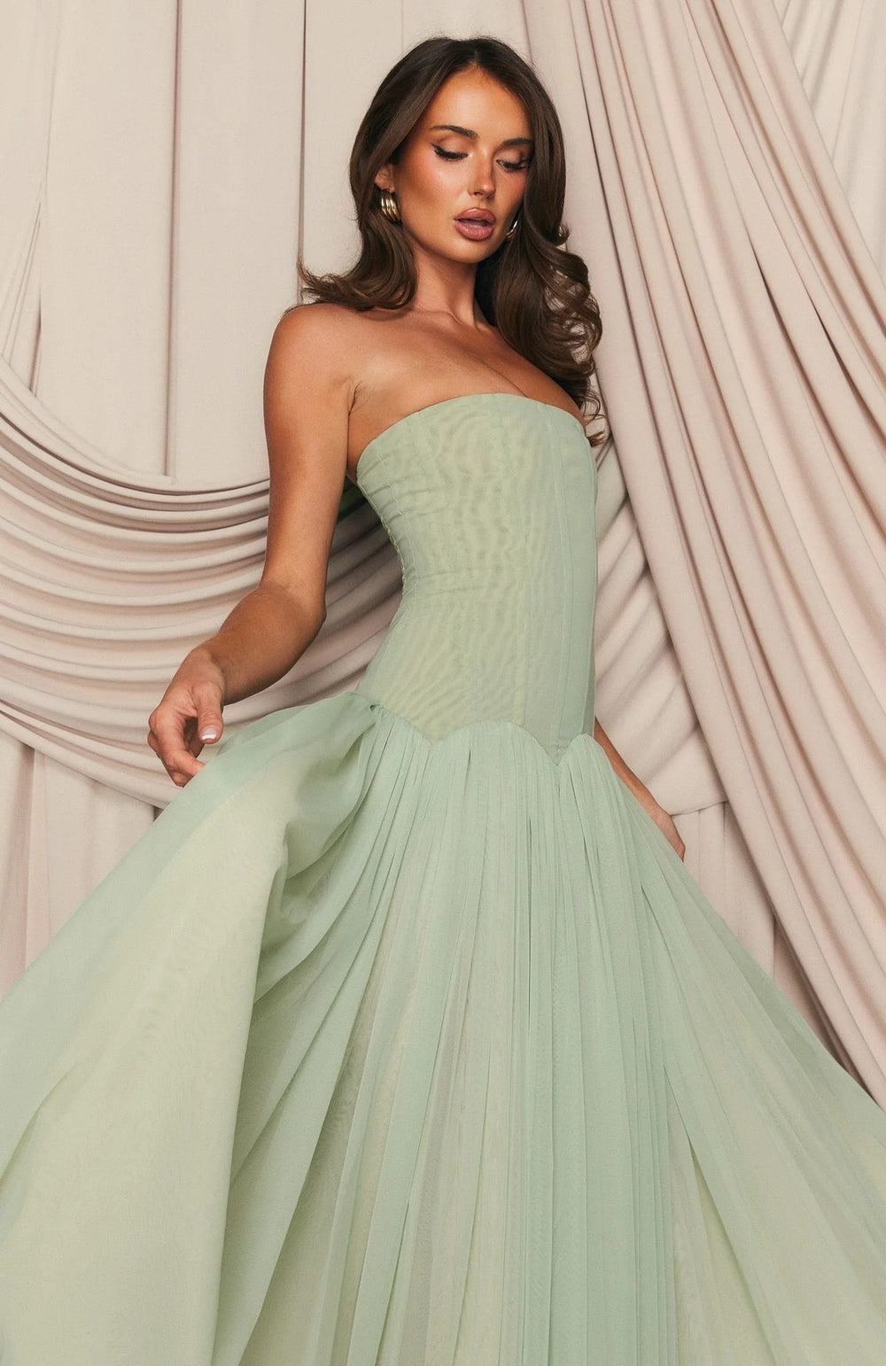 Eden Sage Tulle Maxi - Velvet Elan