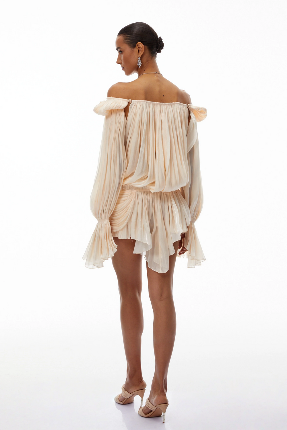 Plissé Draped Mini Dress - Velvet Elan