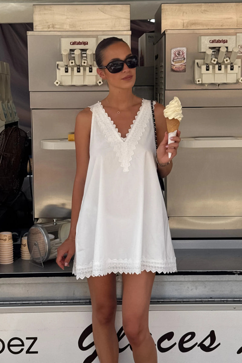 White Lace Trapeze Mini