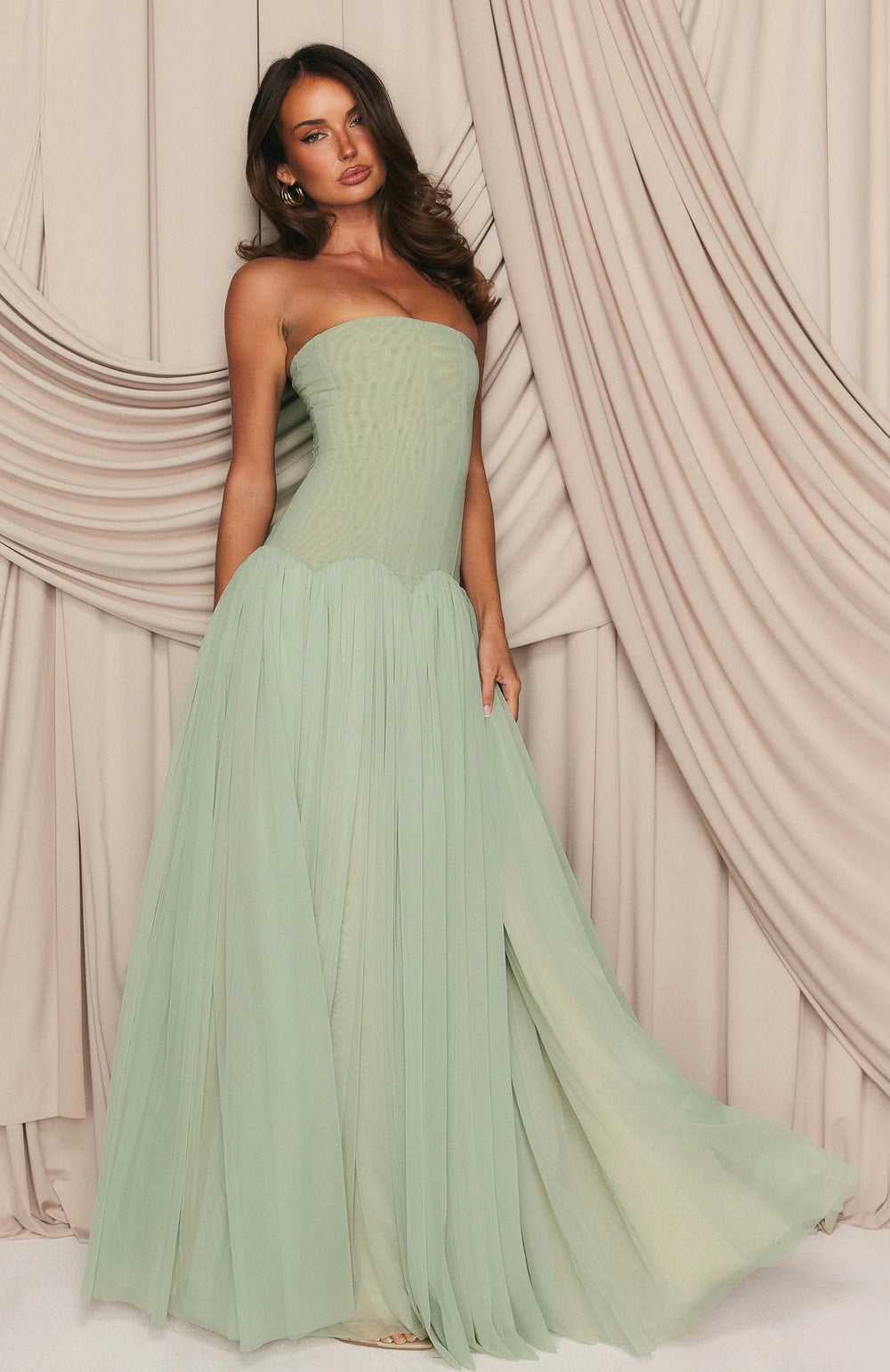 Eden Sage Tulle Maxi - Velvet Elan