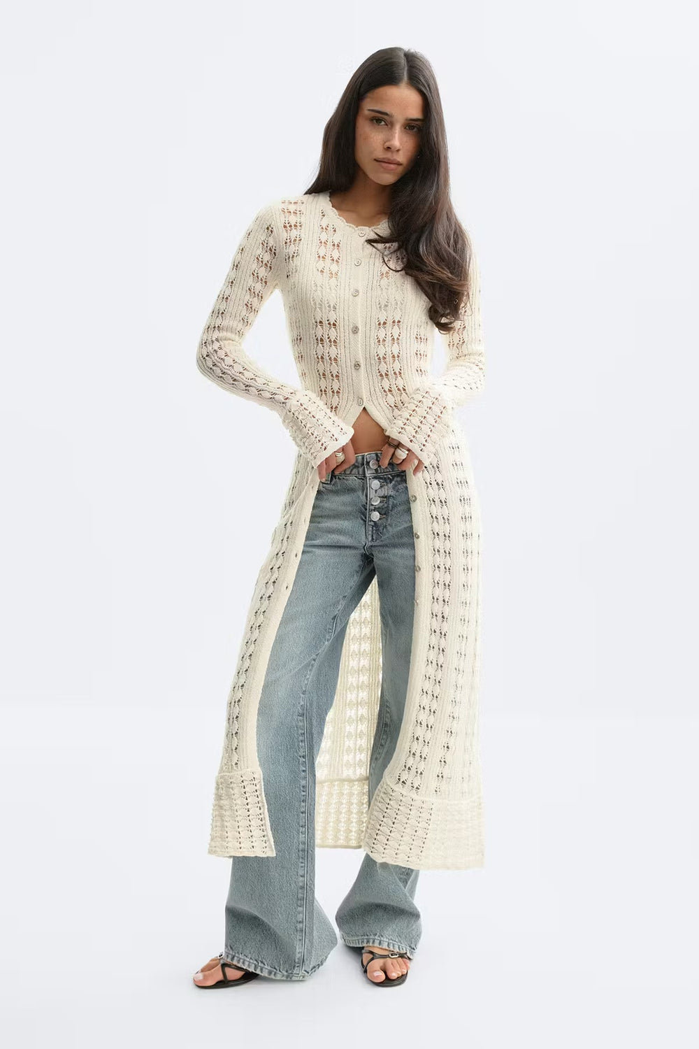 Luna Pointelle Cardigan - Velvet Elan