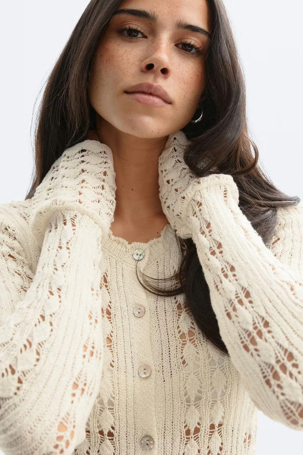 Luna Pointelle Cardigan - Velvet Elan