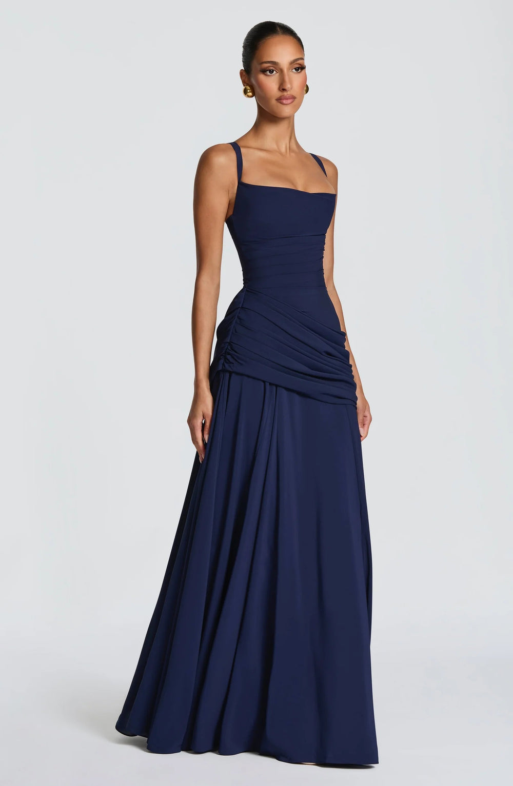 Celina Ruched Maxi Gown - Velvet Elan
