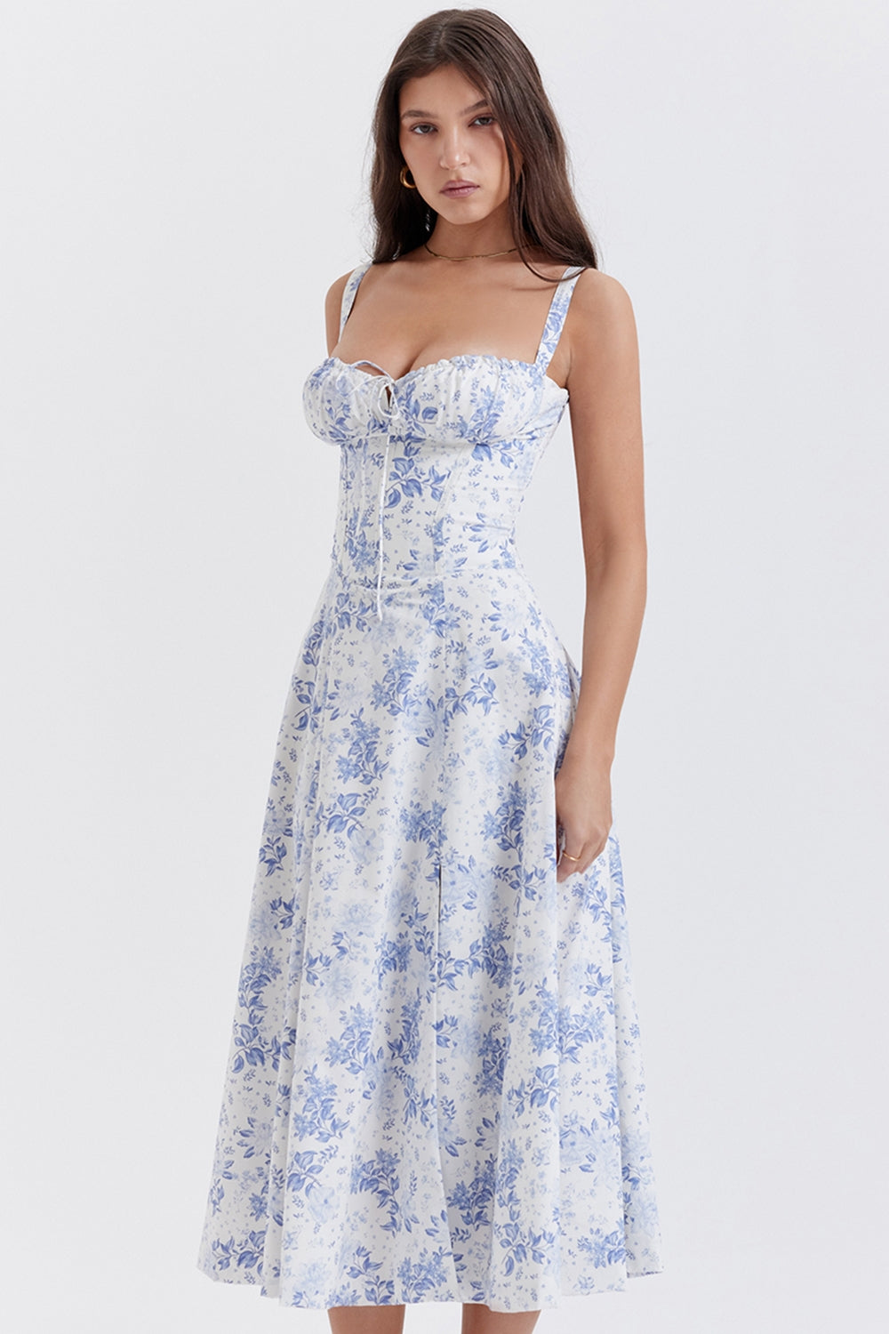 Carmen Floral Midi Dress - Velvet Elan