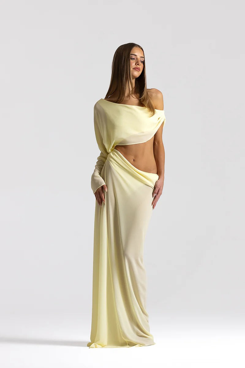 Yellow Cutout Maxi Dress