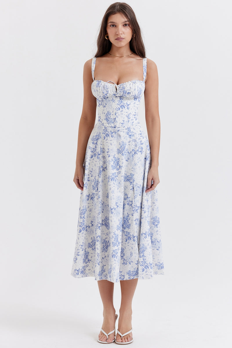 Carmen Floral Midi Dress - Velvet Elan
