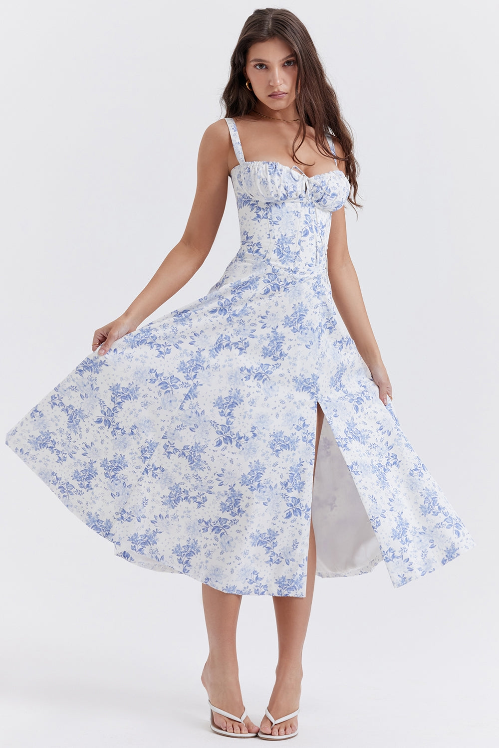 Carmen Floral Midi Dress - Velvet Elan